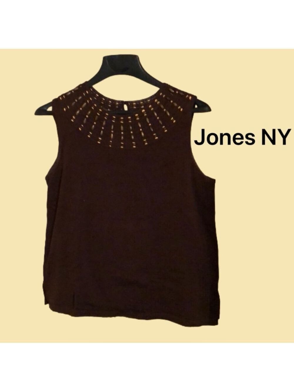 Brown Jones NY Signature Beaded Blouse (XL)